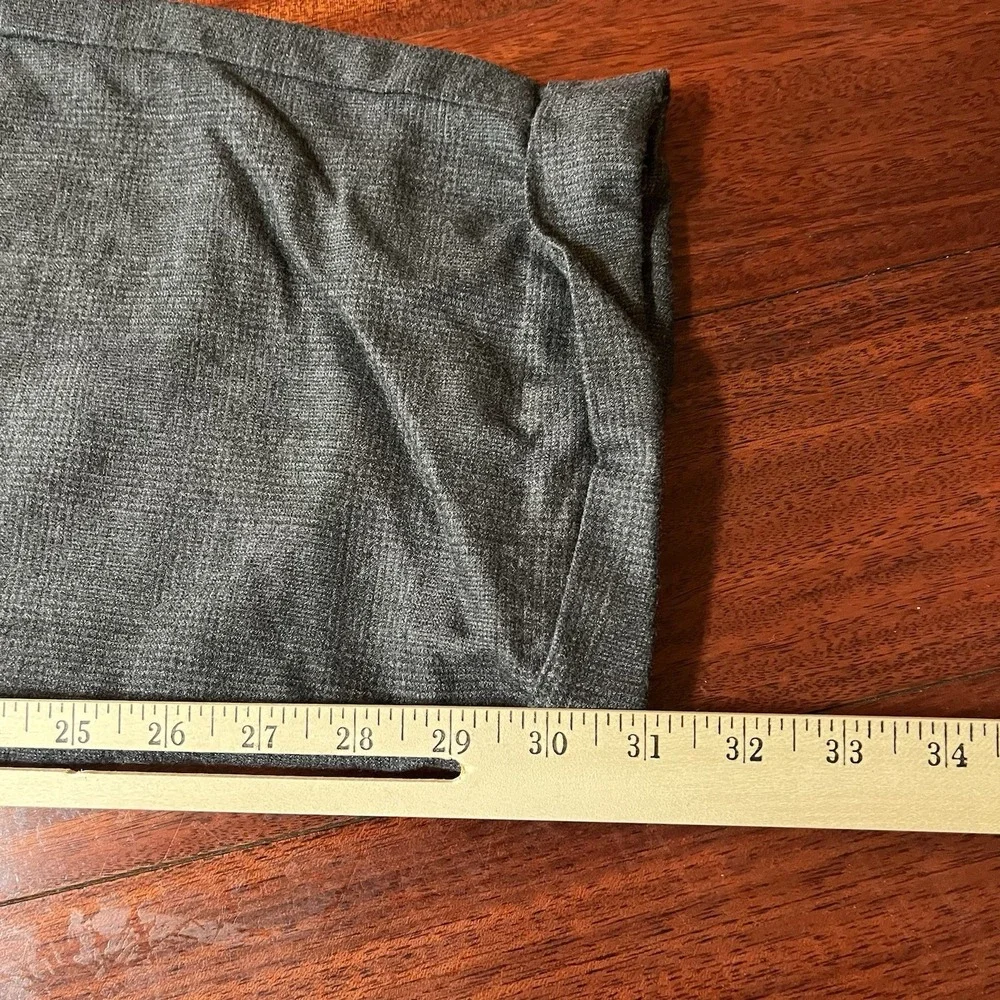 Jos A Bank Pants Mens 42x31 Gray WOOL Executive Collection Pleated Cuffed Preppy